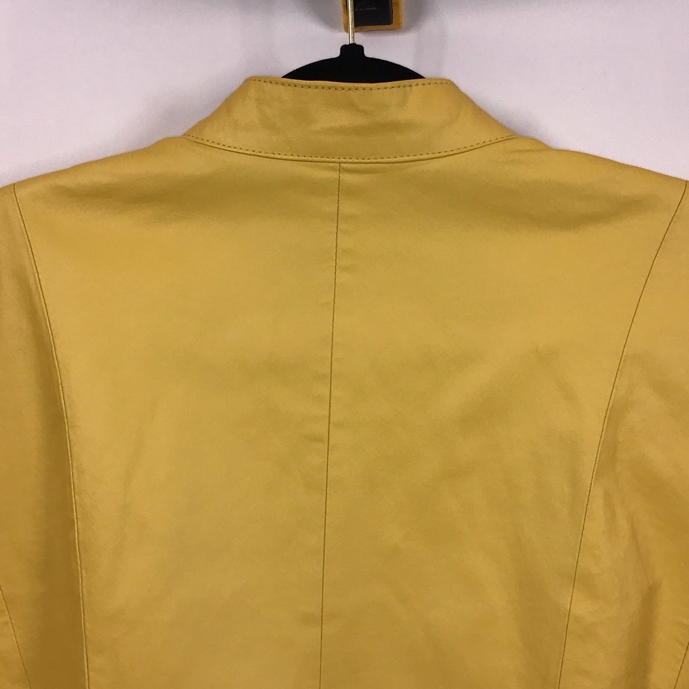 Bradley Bayou Like Pluribus Carol Yellow Genuine Leather Jacket for Women Size X - Picture 5 of 8